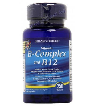 ВИТАМИН Б КОМПЛЕКС + ВИТАМИН Б 12 таблетки * 250 HOLLAND & BARRETT