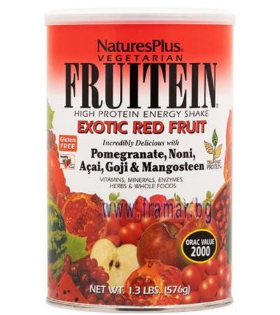 НЕЙЧЪРС ПЛЮС FRUITEIN ПРОТЕИНОВ ШЕЙК ЧЕРВЕНИ ПЛОДОВЕ 576 гр.