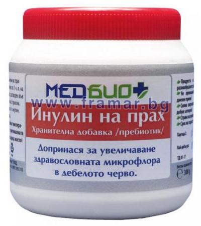 МЕДБИО+ ПРЕБИОТИК ИНУЛИН НА ПРАХ 300 гр.