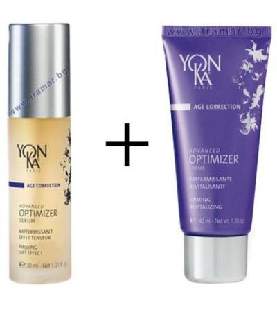 ЙОН КА AGE CORRECTION DUO ADVANCED OPTIMIZER КРЕМ 40 мл + СЕРУМ 30 мл ПРОТИВ БРЪЧКИ С ЛИФТИНГ ЕФЕКТ