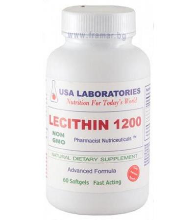 ЛЕЦИТИН капсули 1200 мг * 60 USA LABORATORIES