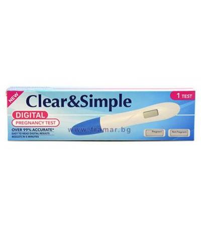 ТЕСТ ЗА БРЕМЕННОСТ КЛИЪР И СИМПЪЛ (CLEAR & SIMPLE) ДИГИТАЛЕН * 1