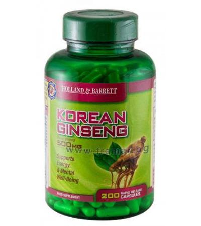 КОРЕЙСКИ ЖЕНШЕН капсули 500 мг * 200 HOLLAND & BARRETT