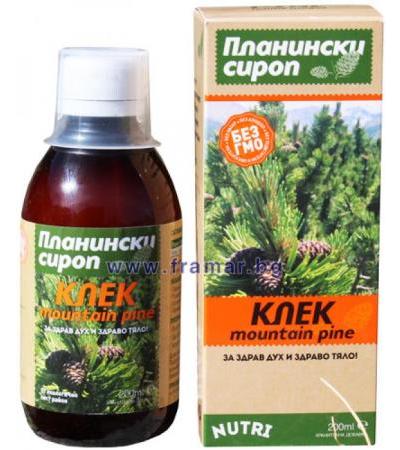 ПЛАНИНСКИ СИРОП ОТ КЛЕК 200 мл.