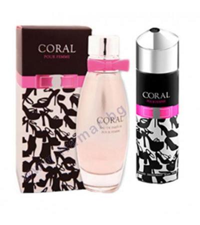 ПРАЙВ ДАМСКИ КОМПЛЕКТ CORAL ТОАЛЕТНА ВОДА И ДЕЗОДОРАНТ