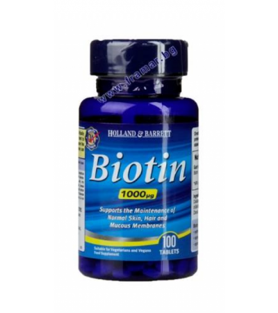 БИОТИН (ВИТАМИН Б 7) таблетки 1000 мкг * 100 HOLLAND & BARRETT