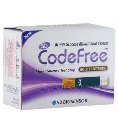 ТЕСТ ЛЕНТИ ЗА ИЗМЕРВАНЕ НА КРЪВНА ЗАХАР CODE FREE * 50