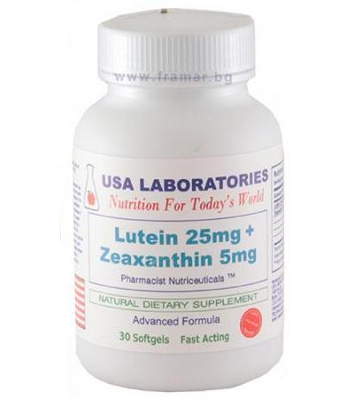 ЛУТЕИН + ЗЕАКСАНТИН капсули * 30 USA LABORATORIES