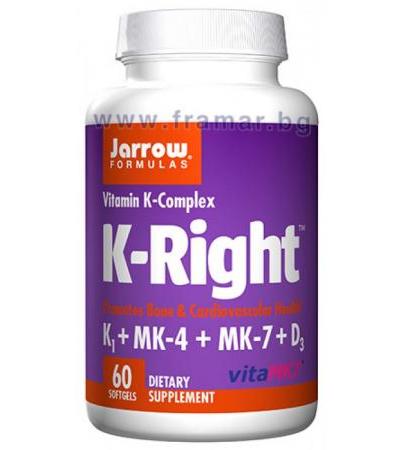 ДЖАРОУ ФОРМУЛАС K - RIGHT ВИТАМИН К КОМПЛЕКС капсули * 60