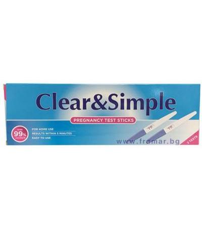 ТЕСТ ЗА БРЕМЕННОСТ КЛИЪР И СИМПЪЛ (CLEAR & SIMPLE) ПИСАЛКА * 2