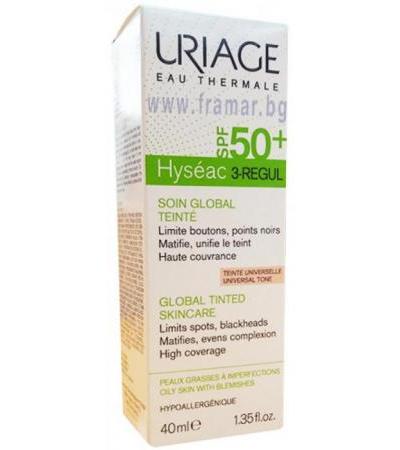 УРИАЖ HYSEAC 3 REGUL КРЕМ ЗА КОМБИНИРАНА КОЖА С НЕСЪВЪРШЕНСТВА SPF 50+ С ЦВЯТ 40 мл