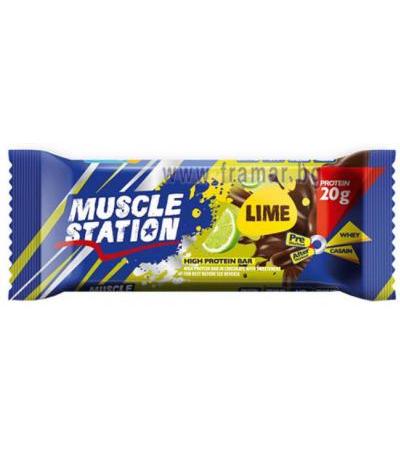 ПРОТЕИНОВ БАР MUSCLE STATION LIME 65 гр.