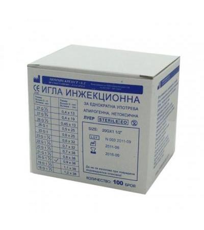 ЖЪЛТА ИНЖЕКЦИОННА ИГЛА 09 G20 * 100