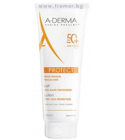 А - ДЕРМА ПРОТЕКТ СЛЪНЦЕЗАЩИТНО МЛЯКО SPF 50+ 250 мл