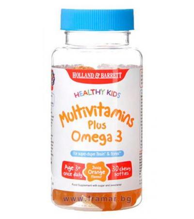 МУЛТИВИТАМИНИ + ОМЕГА 3 ЗА ДЕЦА дъвчащи мечета * 30 HOLLAND & BARRETT