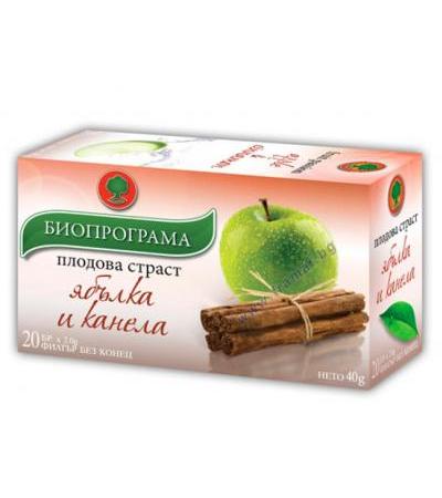 ЧАЙ ФИЛТЪР ЯБЪЛКА И КАНЕЛА * 20 БИОПРОГРАМА
