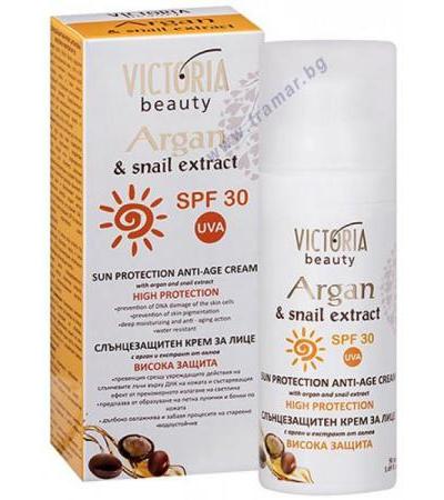 ВИКТОРИЯ БЮТИ СЛЪНЦЕЗАЩИТЕН КРЕМ ЗА ЛИЦЕ SPF 30 С АРГАН И ЕКСТРАКТ ОТ ОХЛЮВИ ВИСОКА ЗАЩИТА 50 мл.