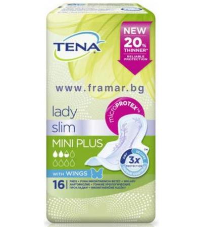 ТЕНА УРОЛОГИЧНИ ПРЕВРЪЗКИ ЛЕЙДИ SLIM MINI PLUS С КРИЛЦА * 16