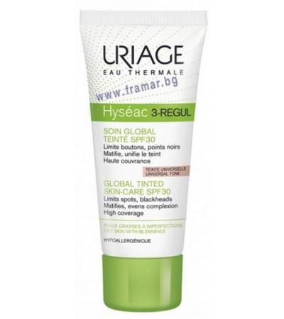 УРИАЖ HYSEAC 3 REGUL КРЕМ ЗА КОМБИНИРАНА КОЖА С НЕСЪВЪРШЕНСТВА SPF 30 С ЦВЯТ 40 мл
