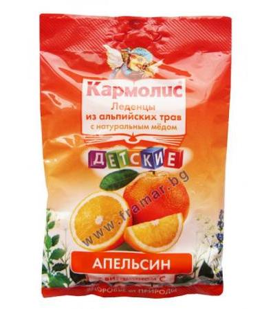 КАРМОЛИС БОНБОНИ С МЕД И ВИТАМИН Ц С ВКУС НА ПОРТОКАЛ 75 гр