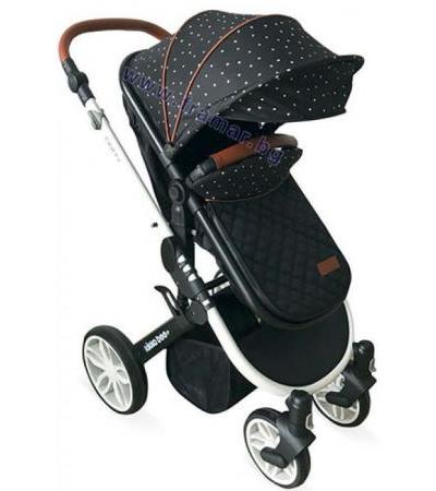КИКА БО КОЛИЧКА DOTTY BLACK 2 В 1 С ТРАНСФОРМИРАЩА СЕ СЕДАЛКА