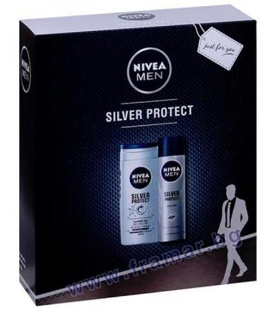 НИВЕА МЕН КОМПЛЕКТ SILVER PROTECT ДУШ ГЕЛ 250 мл + ДЕЗОДОРАНТ СПРЕЙ 150 мл