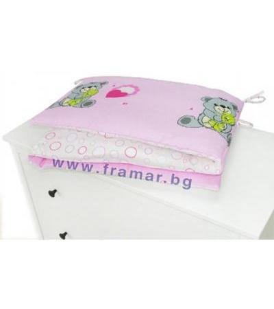 КИКА БО ОБИКОЛНИК ЗА КОШАРА PINK BEAR / КРЪГОВЕ 70 см. / 140 см.