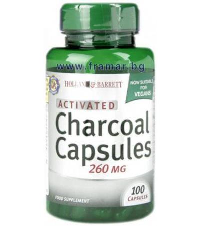 АКТИВЕН ВЪГЛЕН капсули 260 мг * 100 HOLLAND & BARRETT