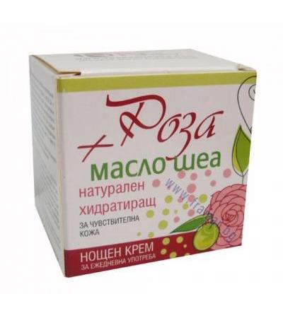 РОУЗ ВАЛИ ХИДРАТИРАЩ НОЩЕН КРЕМ ЗА ЛИЦЕ С РОЗА И ШЕА 50 мл.