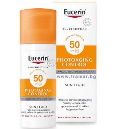 ЕУЦЕРИН СЛЪНЦЕЗАЩИТЕН АНТИ - ЕЙДЖ ФЛУИД ЗА ЛИЦЕ SPF 50 50 мл